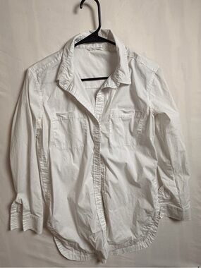 Athleta White Collared Button Shirt